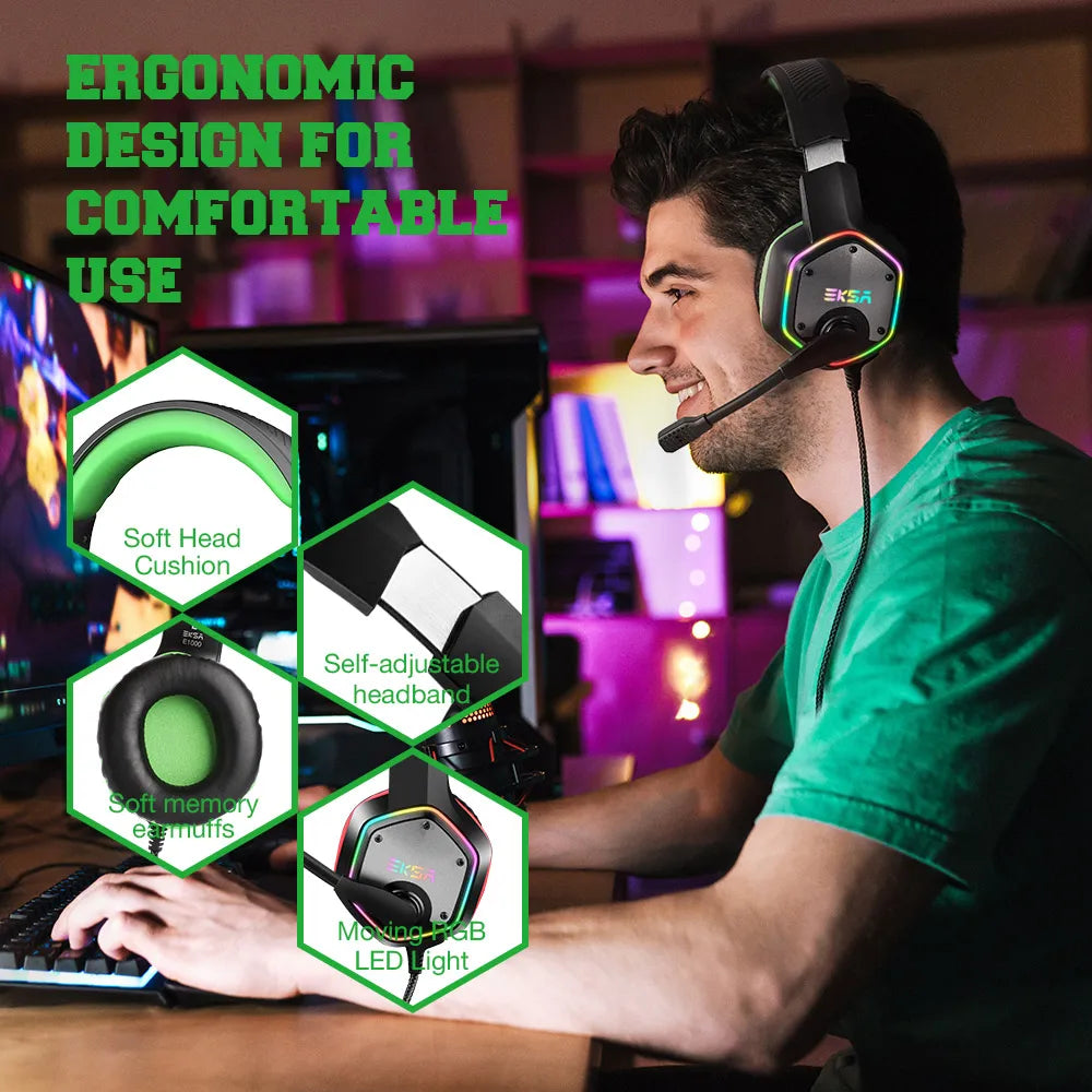 Ekza E1000 RGB 7.1 Surround Sound Gaming Headset