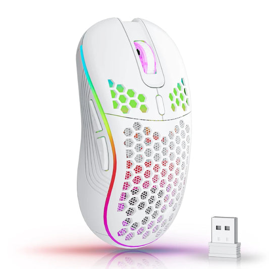 Acend RGB Wireless Gaming Mouse, rechargeable 2.4GHz honeycomb gaming mouse.