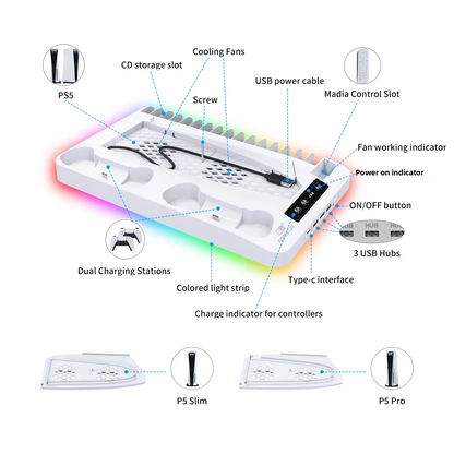 PS5, RGB, Cooling, Charging