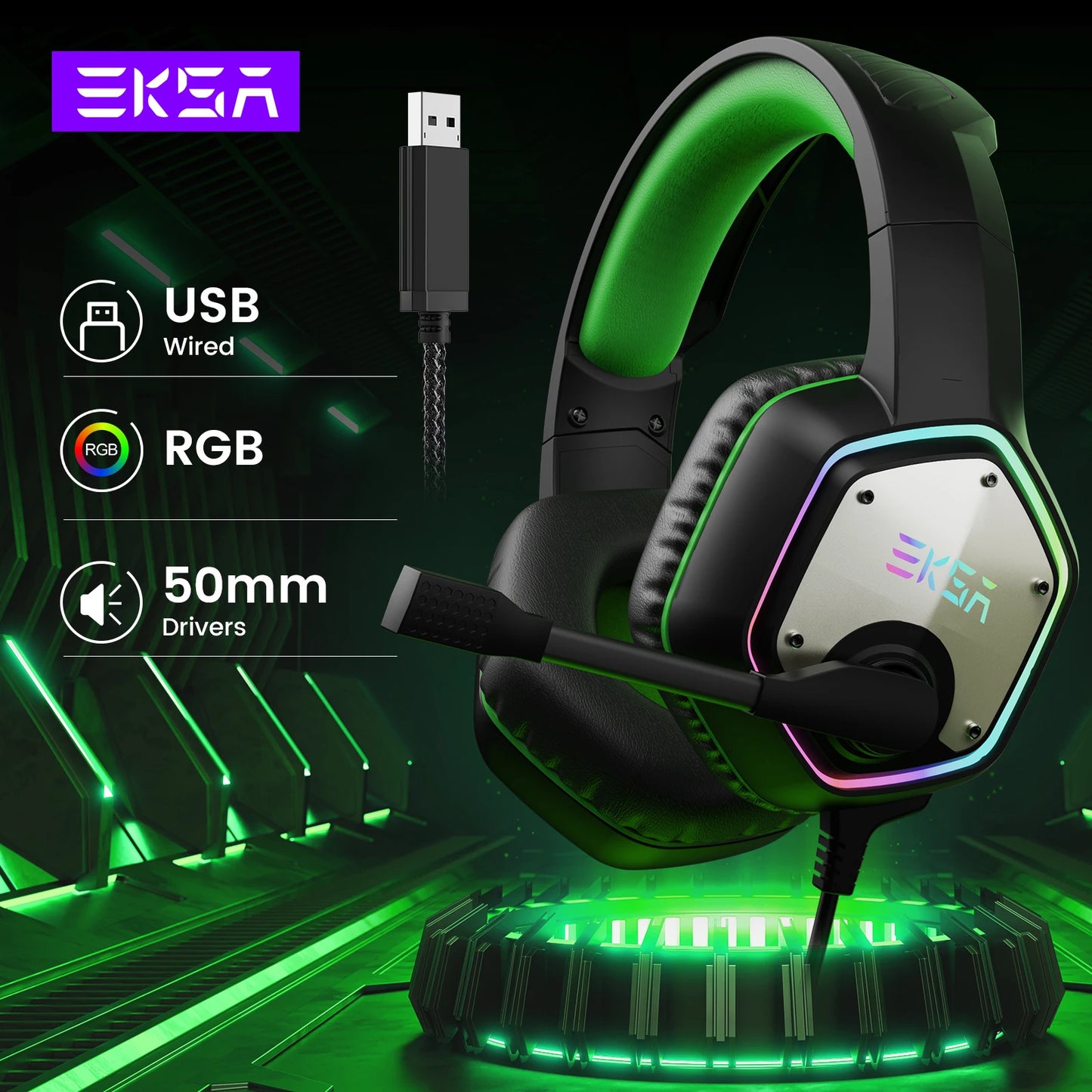 Ekza E1000 RGB 7.1 Surround Sound Gaming Headset